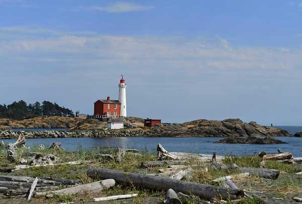 Fisgard Lighthouse near Colwood BC coastline