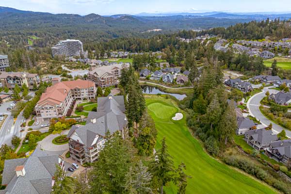 Golf course and resort landscape in Langford near Victoria British Columbia